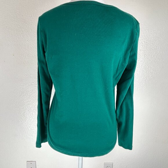 St. John's Bay Womens Crew Neck Long Sleeve T-Shirt, American Green size M - Picture 4 of 8